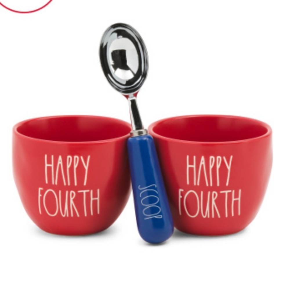 NEW!  Rae Dunn 4th of July ice cream set!